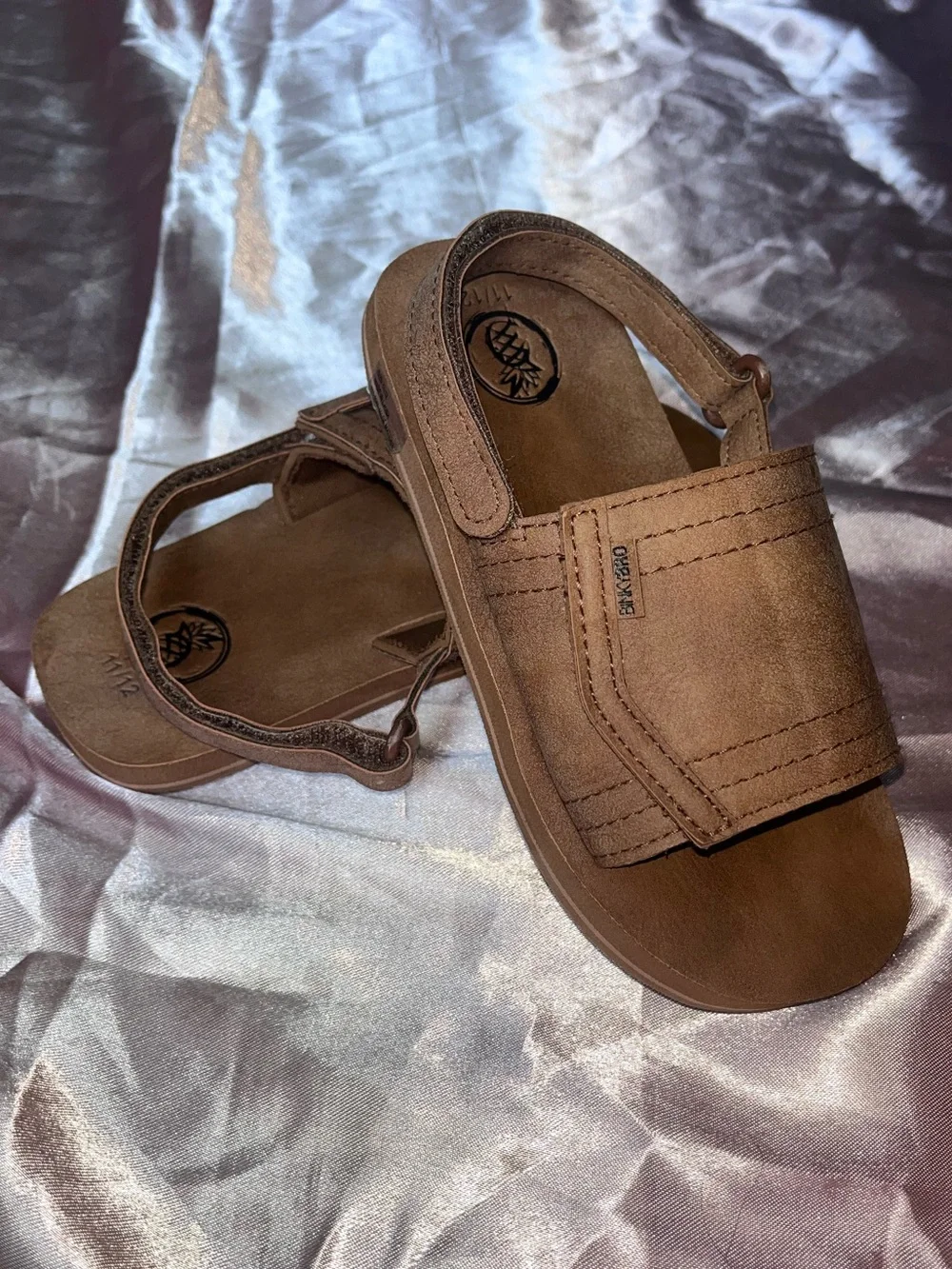 Kids Brown Adjustable Backstrap Sandals